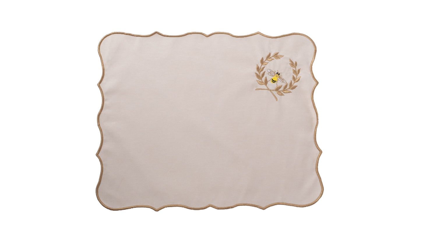 Bee Embroidery Cotton Placemats (Set of 2)