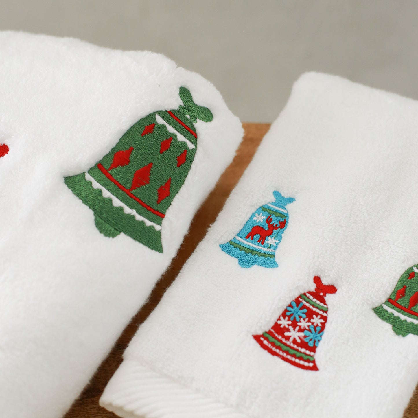 Christmas Bells Embroidery Hand Towel