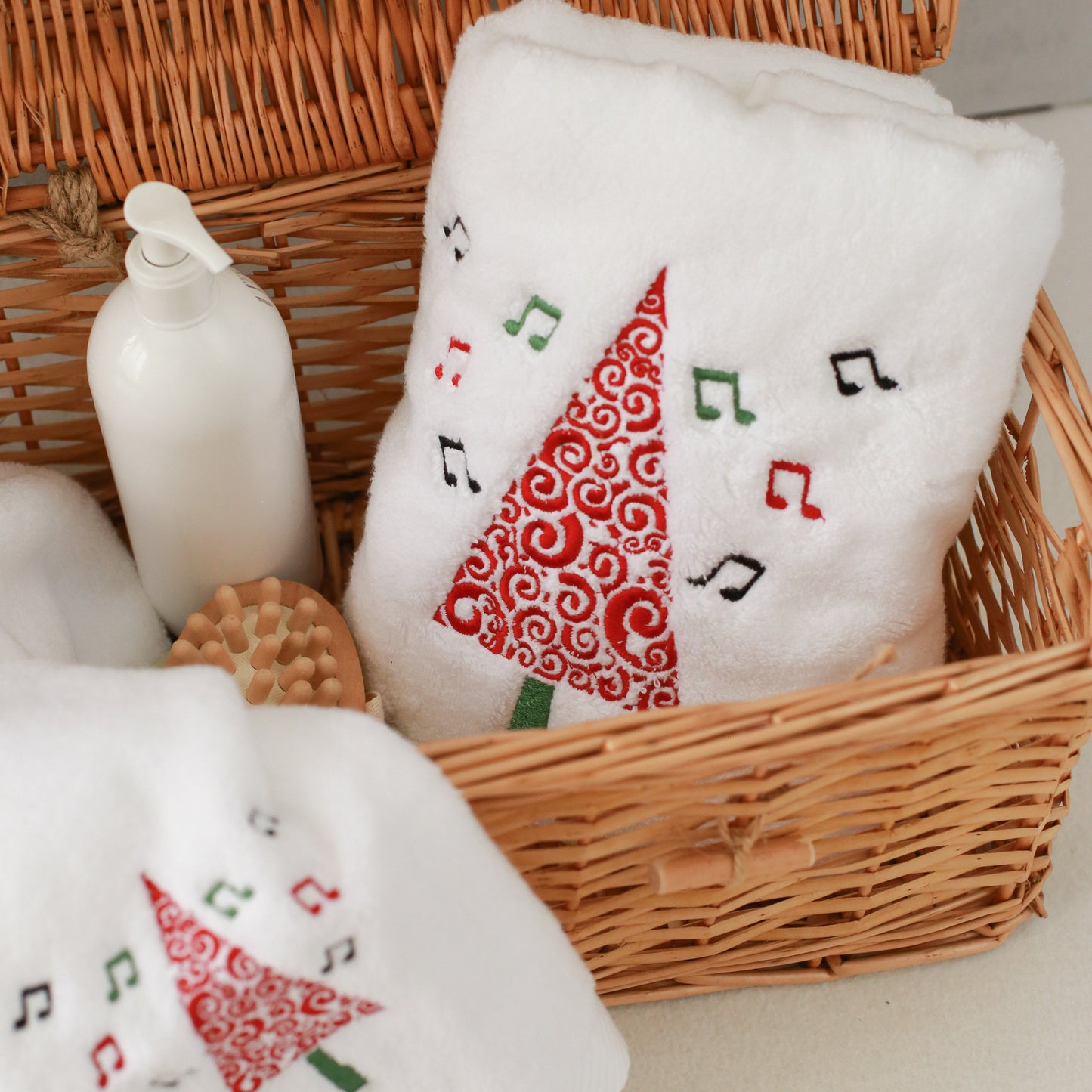 Christmas Tree Embroidery Face Towel
