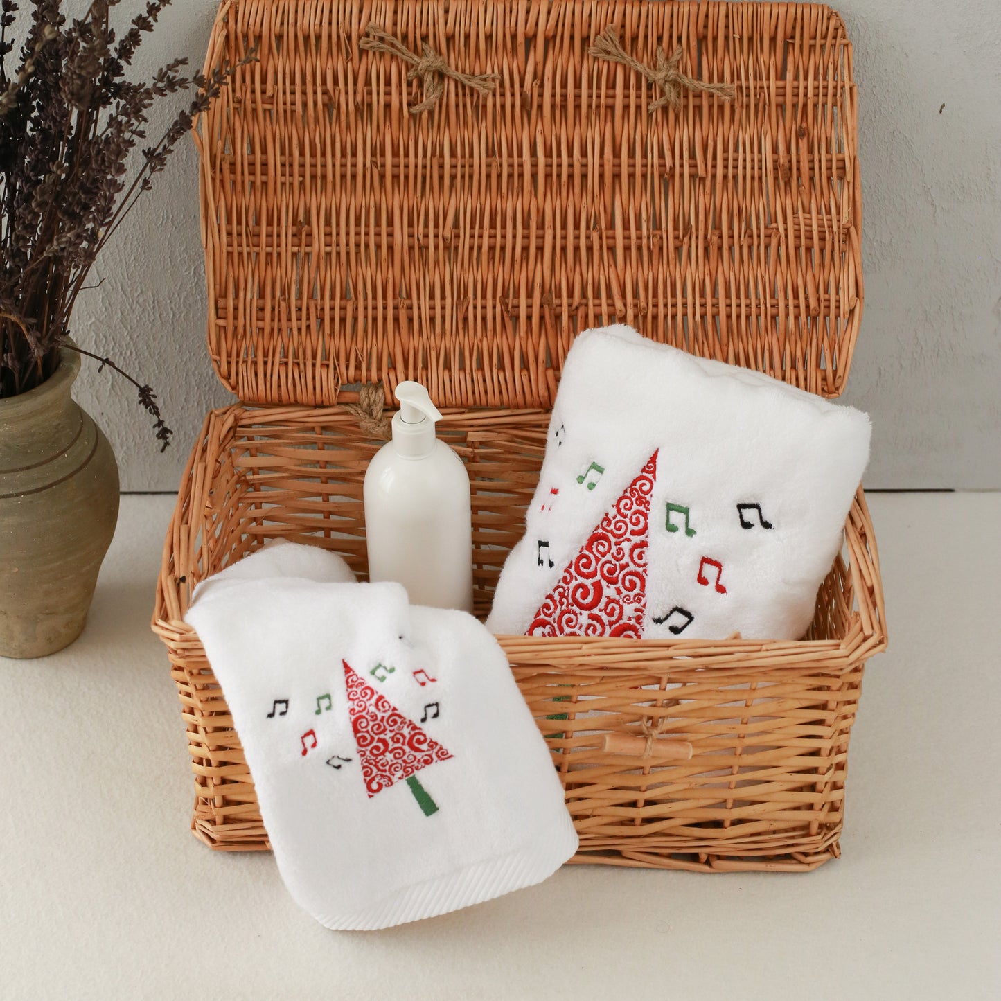 Christmas Tree Embroidery Face Towel