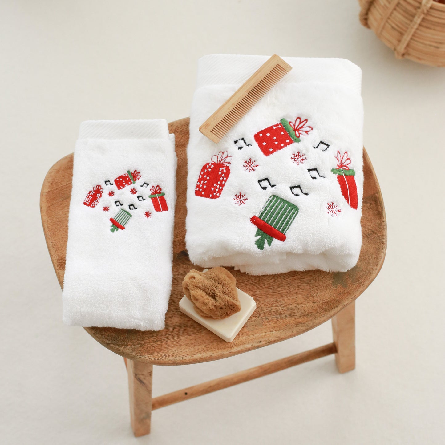 Christmas Gift Embroidery Face Towel