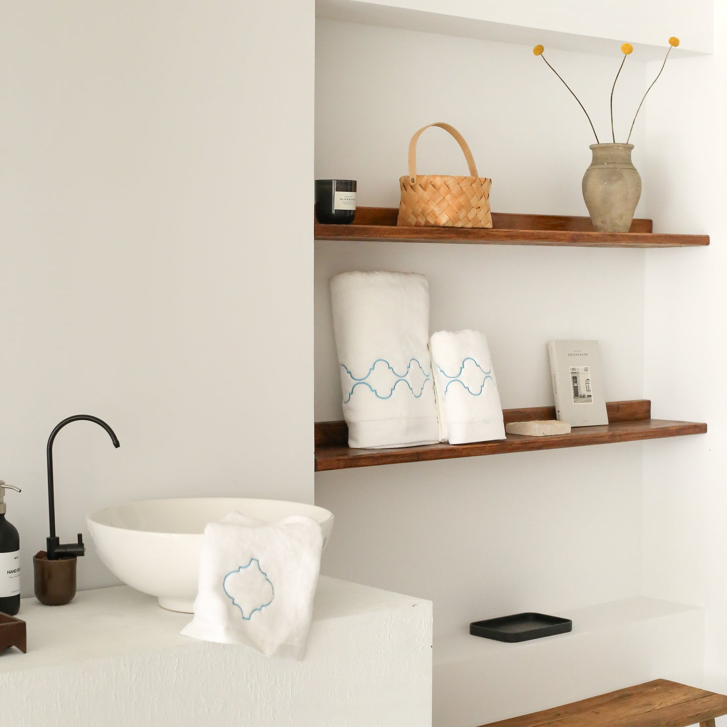 Turquoise Catena Face Towel
