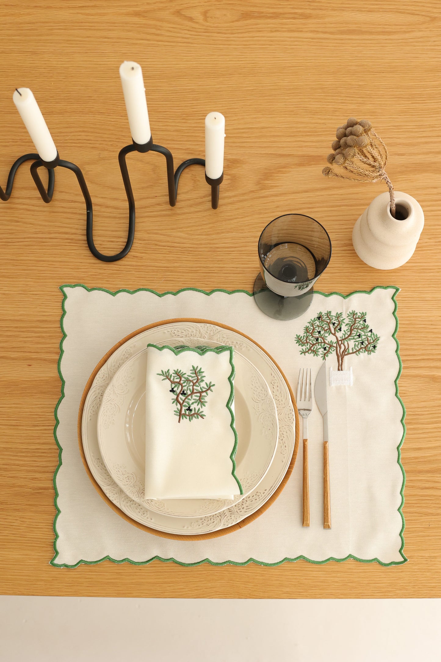 Olive Tree Cotton Placemats (Set of 2)