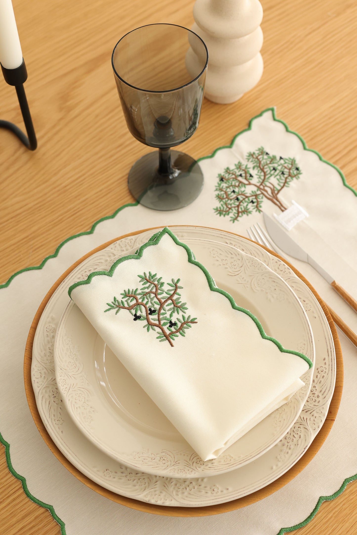 Olive Tree Cotton Placemats (Set of 2)