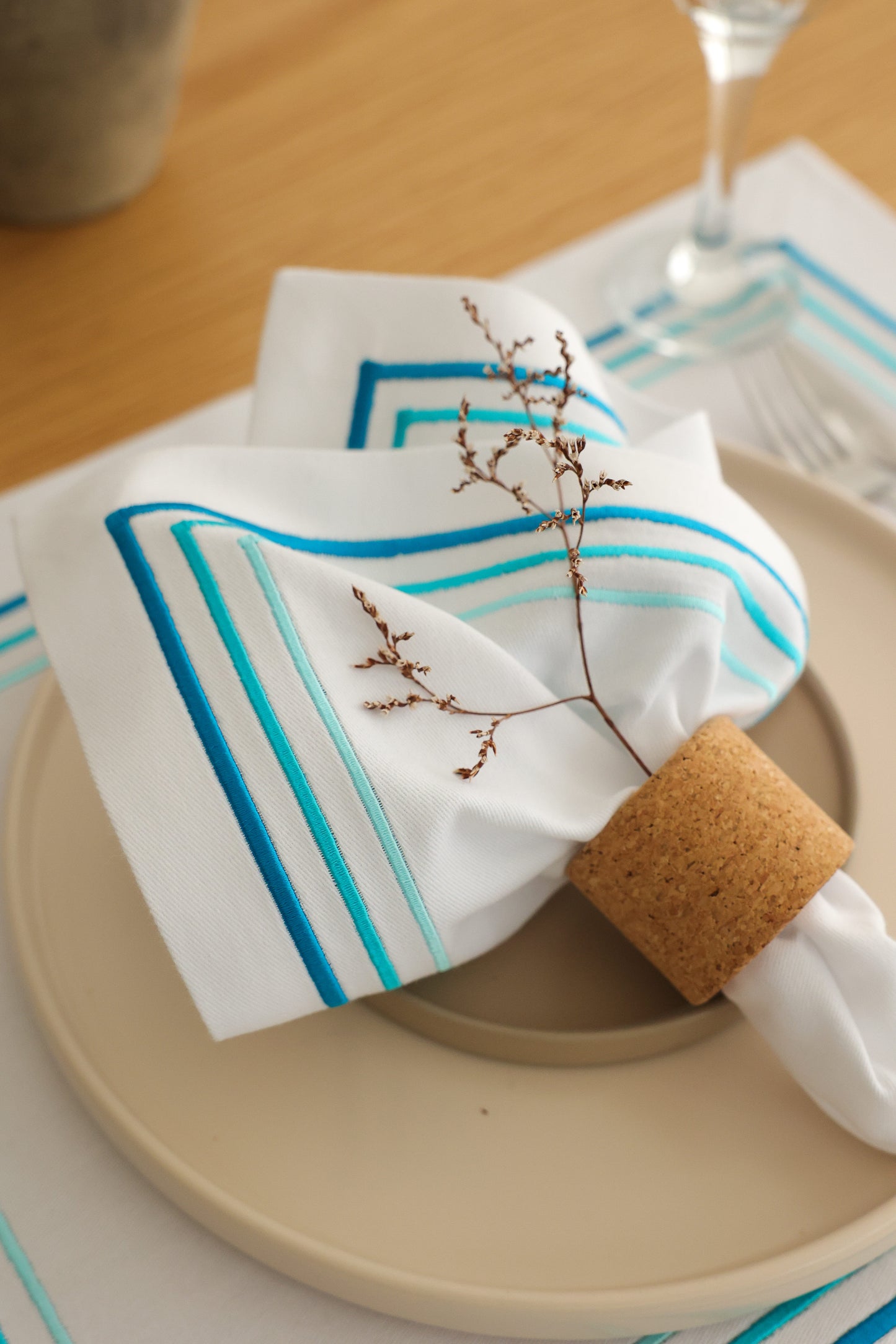 Aqua Cotton Napkins ( Set of 2)