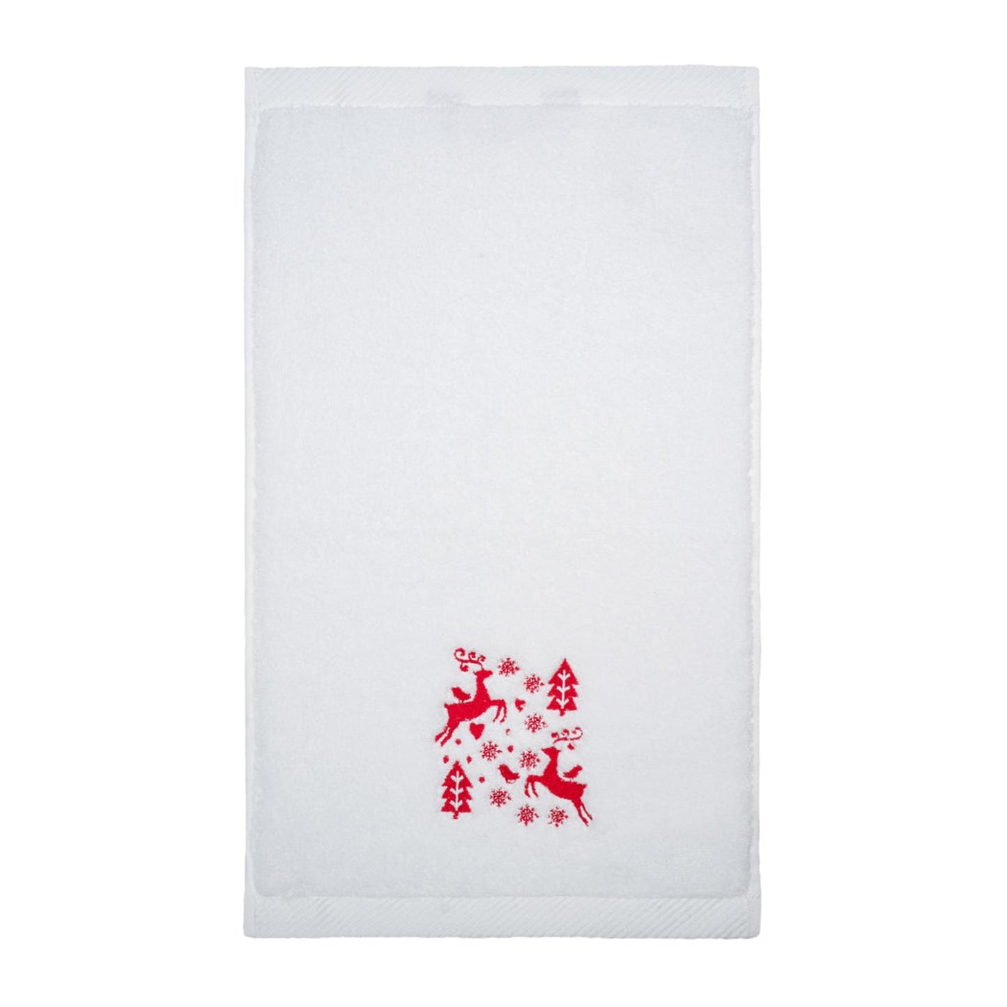 Christmas Deer Embroidery Cotton Hand Towel