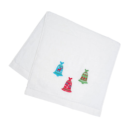 Christmas Bells Embroidery Face Towel