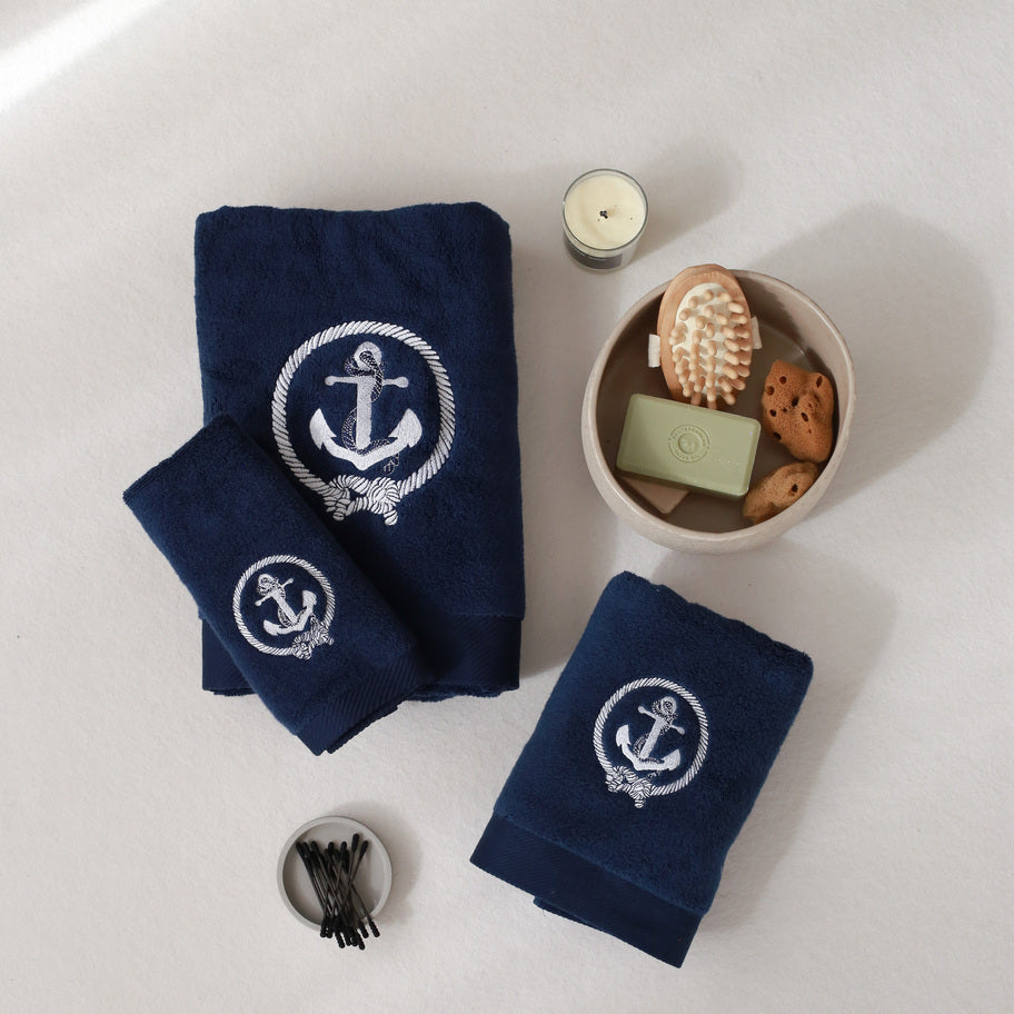 Anchor Embroidery Face Towel