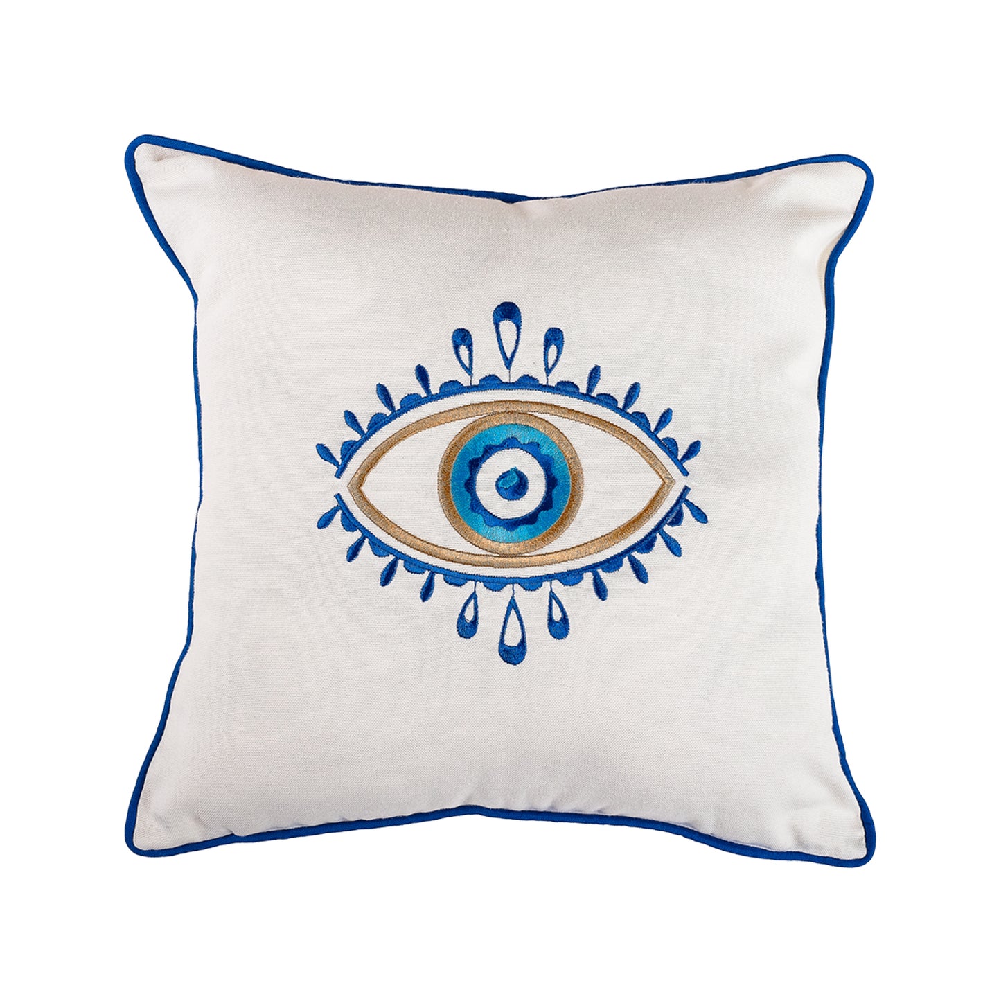 Evil Eye Embroidered Cushion Cover