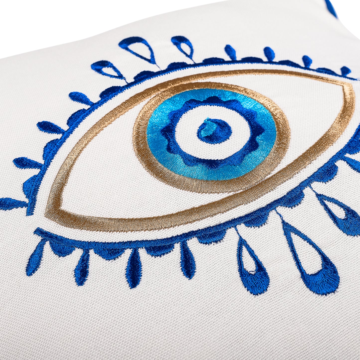 Evil Eye Embroidered Cushion Cover