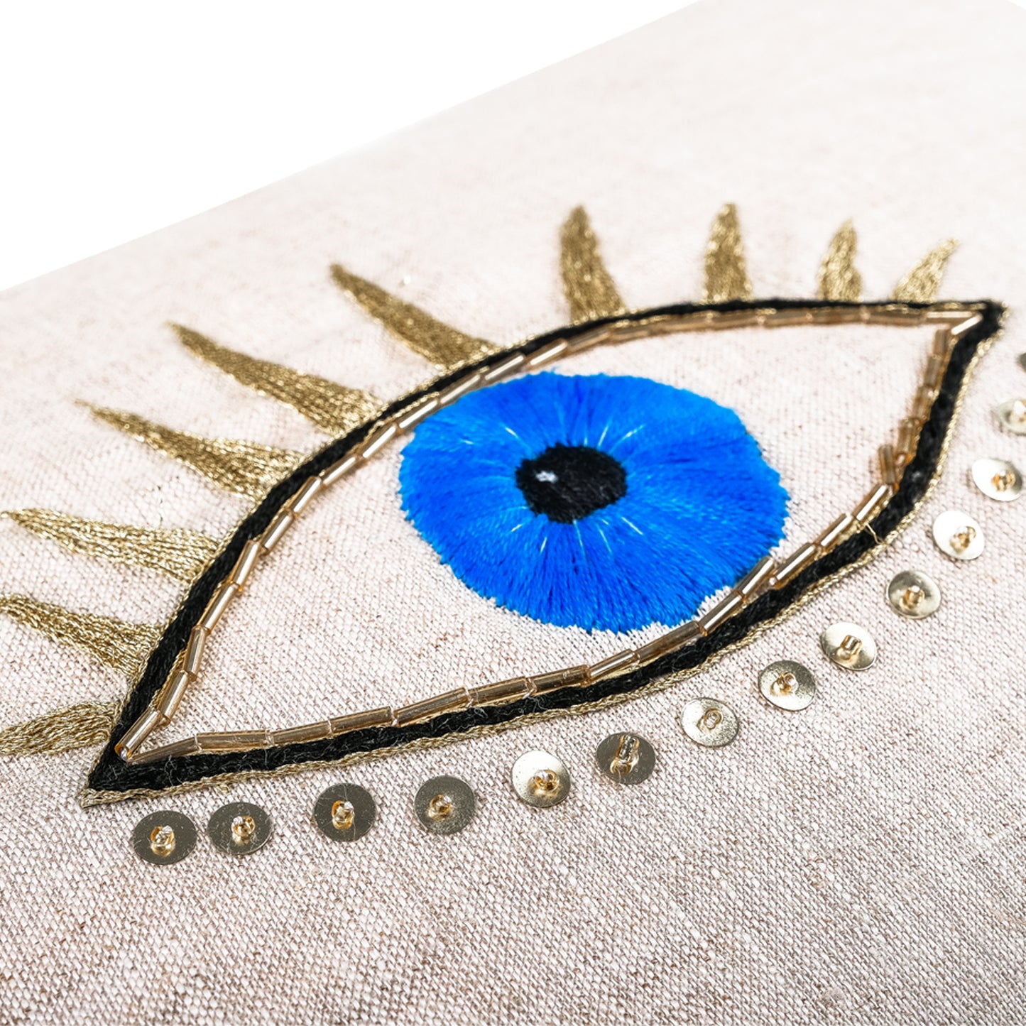Evil Eye Hand-Made Embroidery Pillowcase