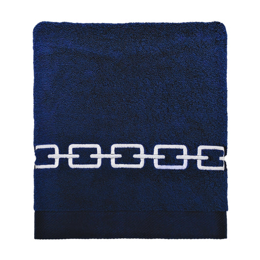 White Chain Embroidery Bath Towel