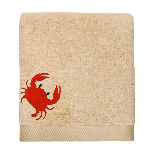 Crab Embroidery Bath Towel