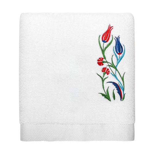 Tulip Embroidery Bath Towel