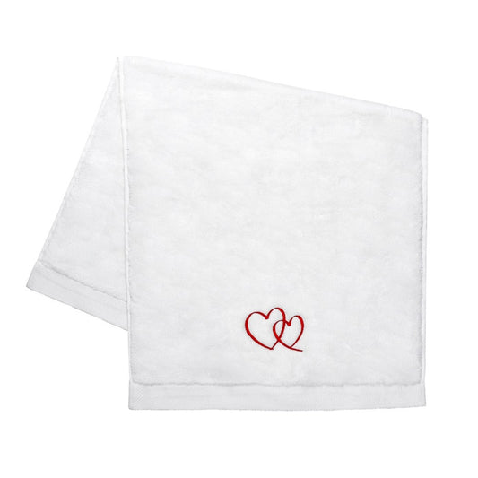 Hearts Embroidery Face Towel