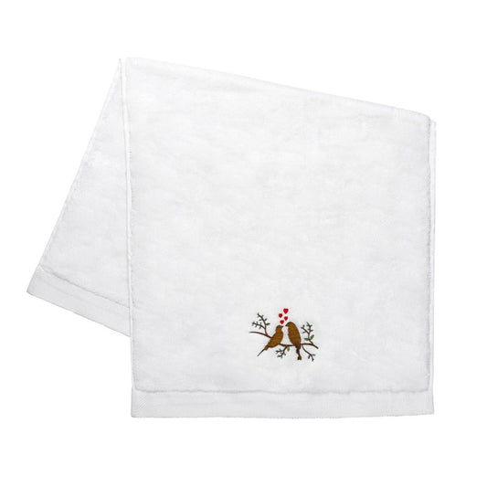 Lovebirds Embroidery Face Towel
