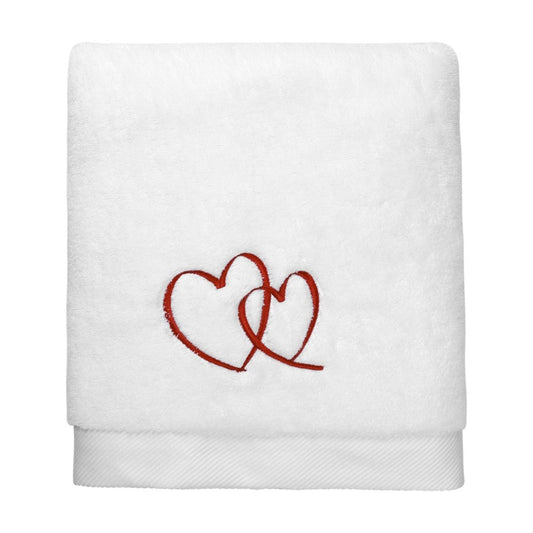Hearts Embroidery Bath Towel