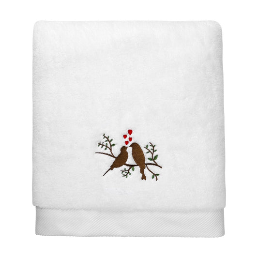 Lovebirds Embroidery Bath Towel