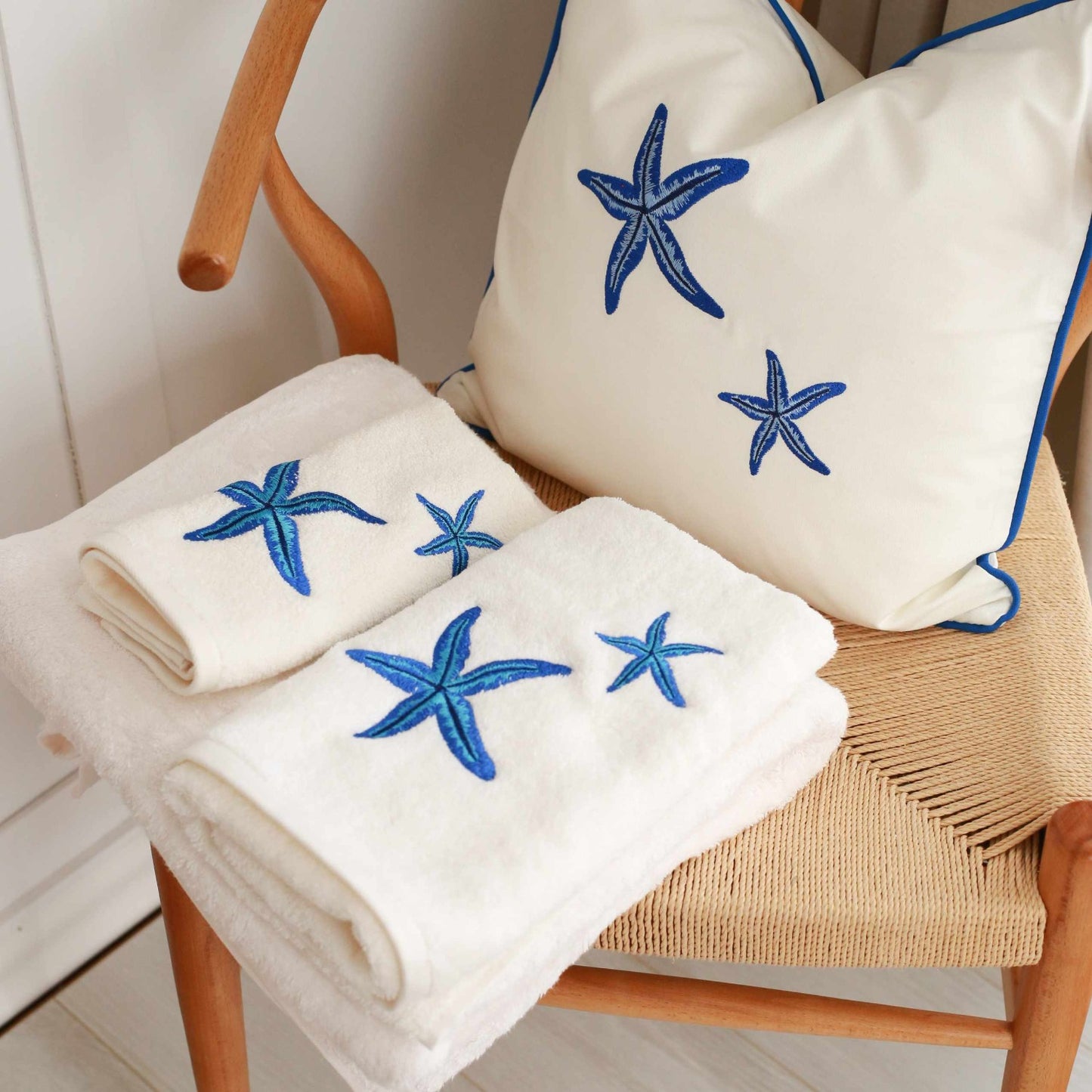 Starfish Embroidery Pillowcase