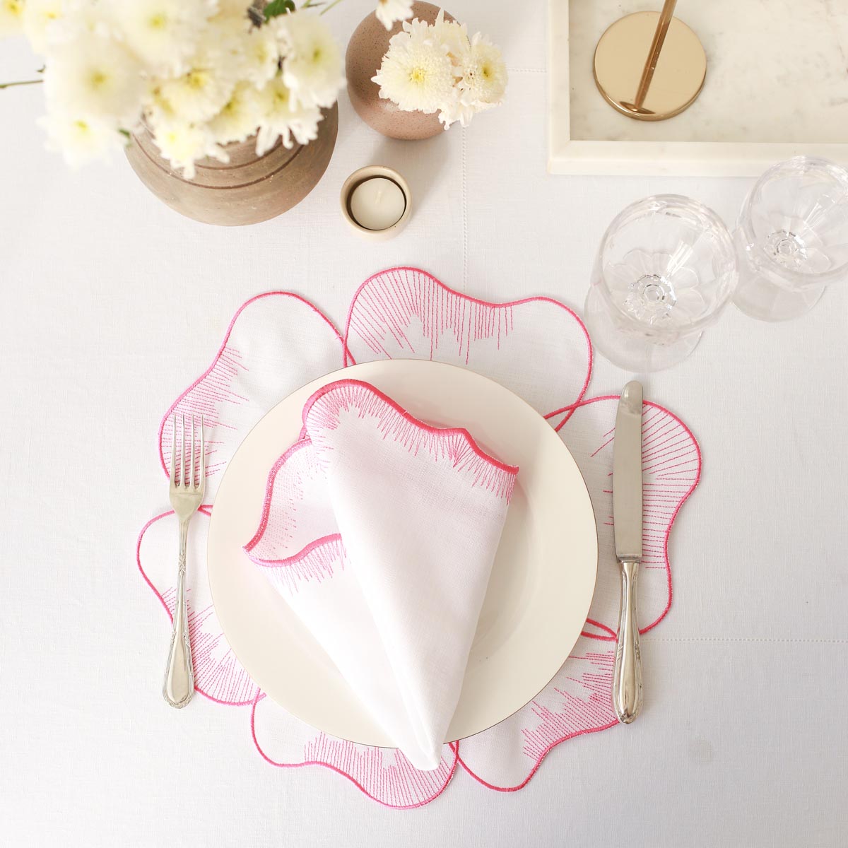 Pink Flora Napkins (Set of 2)