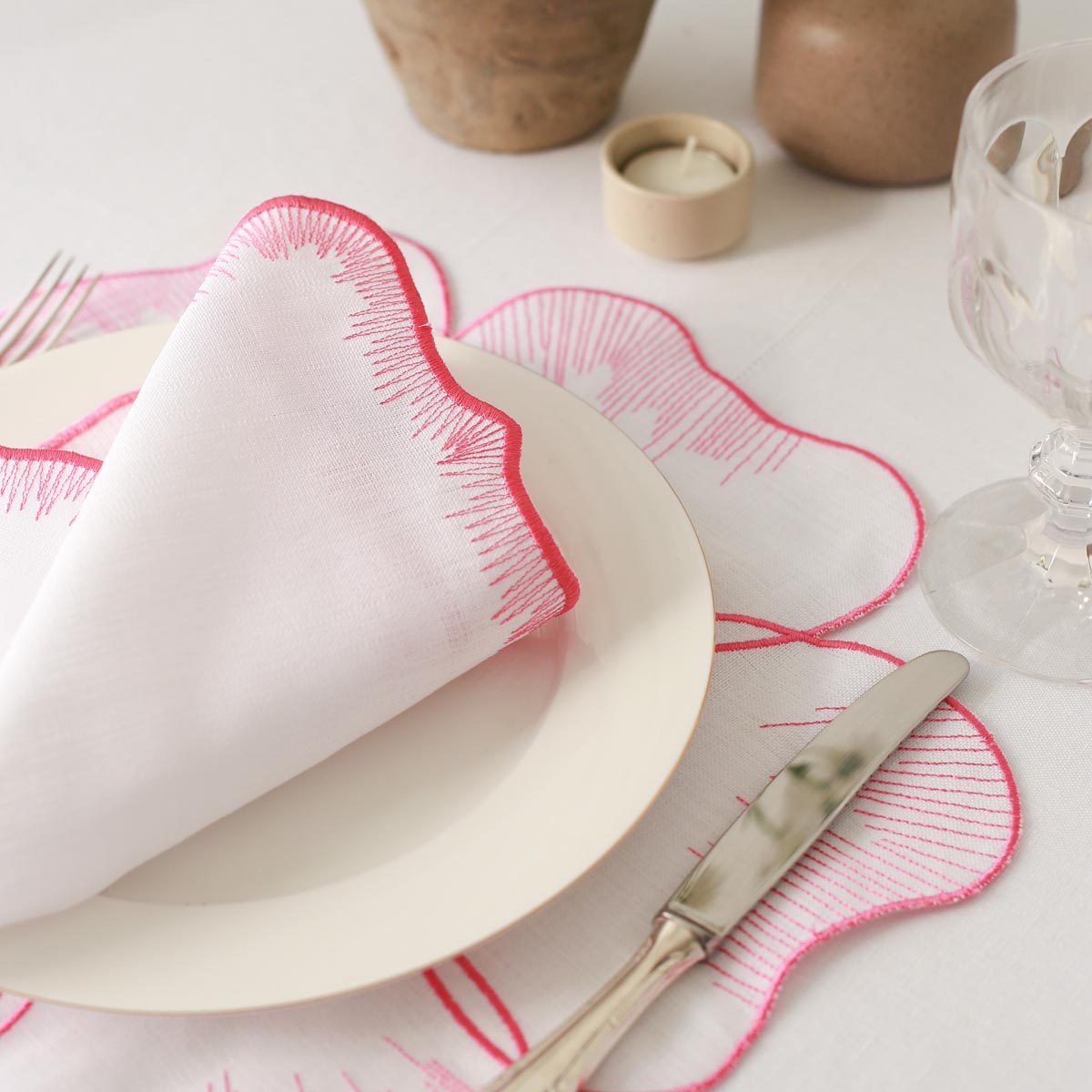 Pink Flora Napkins (Set of 2)