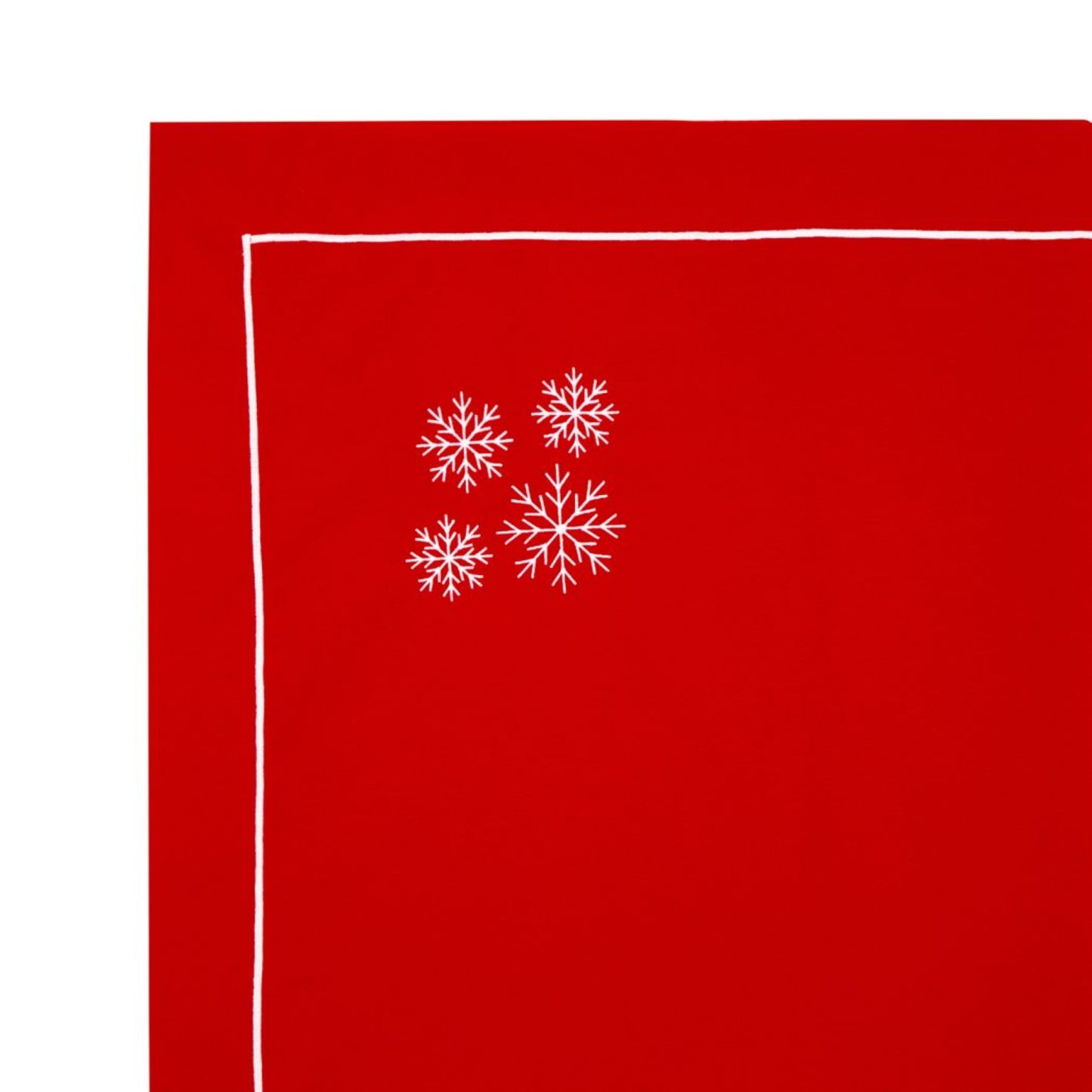 Snowflake Embroidery Cotton Tablecloth