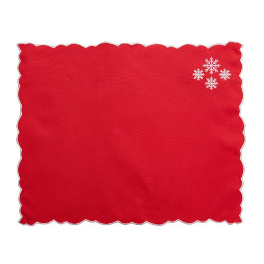 Snowflake Embroidery Cotton Placemats (Set of 2)