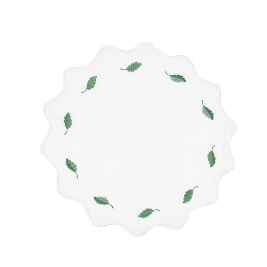 Flora - Leaves Embroidery Round Placemats (Set of 2)