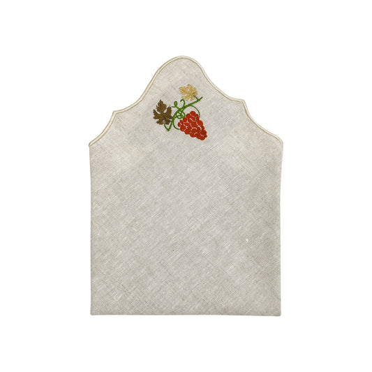 Grape Embroidery Linen Napkin - Set of 2