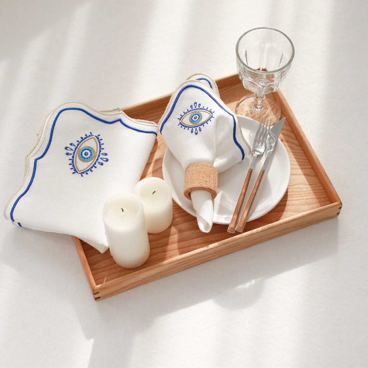 Evil Eye Linen Napkins (Set of 2)