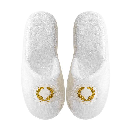 Golden Petals Embroidery Cotton Bath Slippers