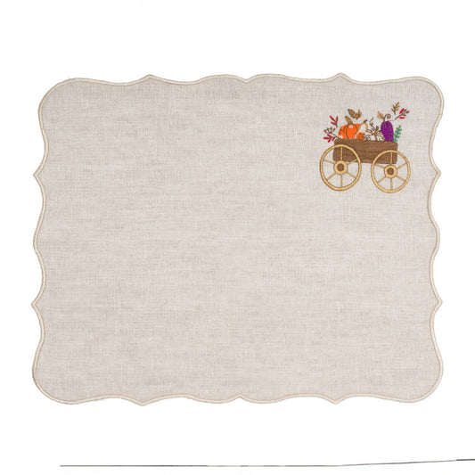 Autumn Basket Linen Placemats (Set of 2)