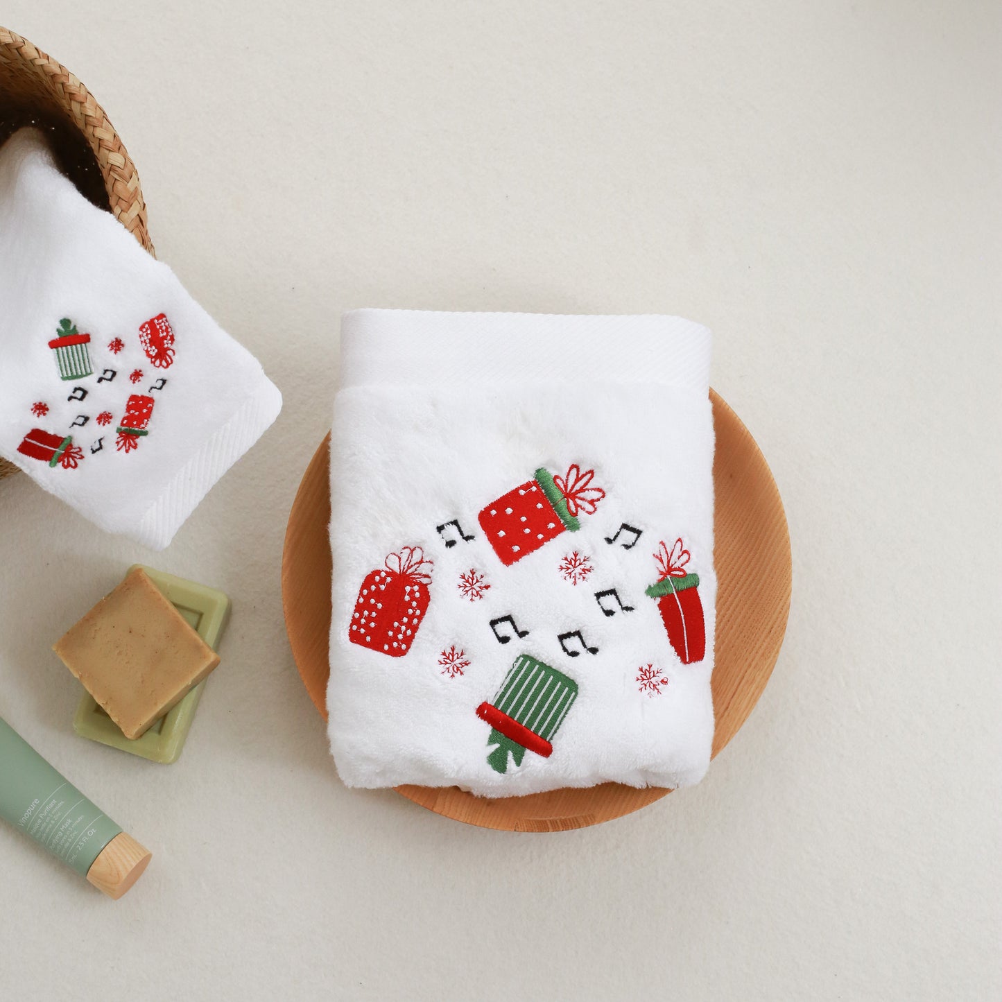 Christmas Gift Embroidery Hand Towel