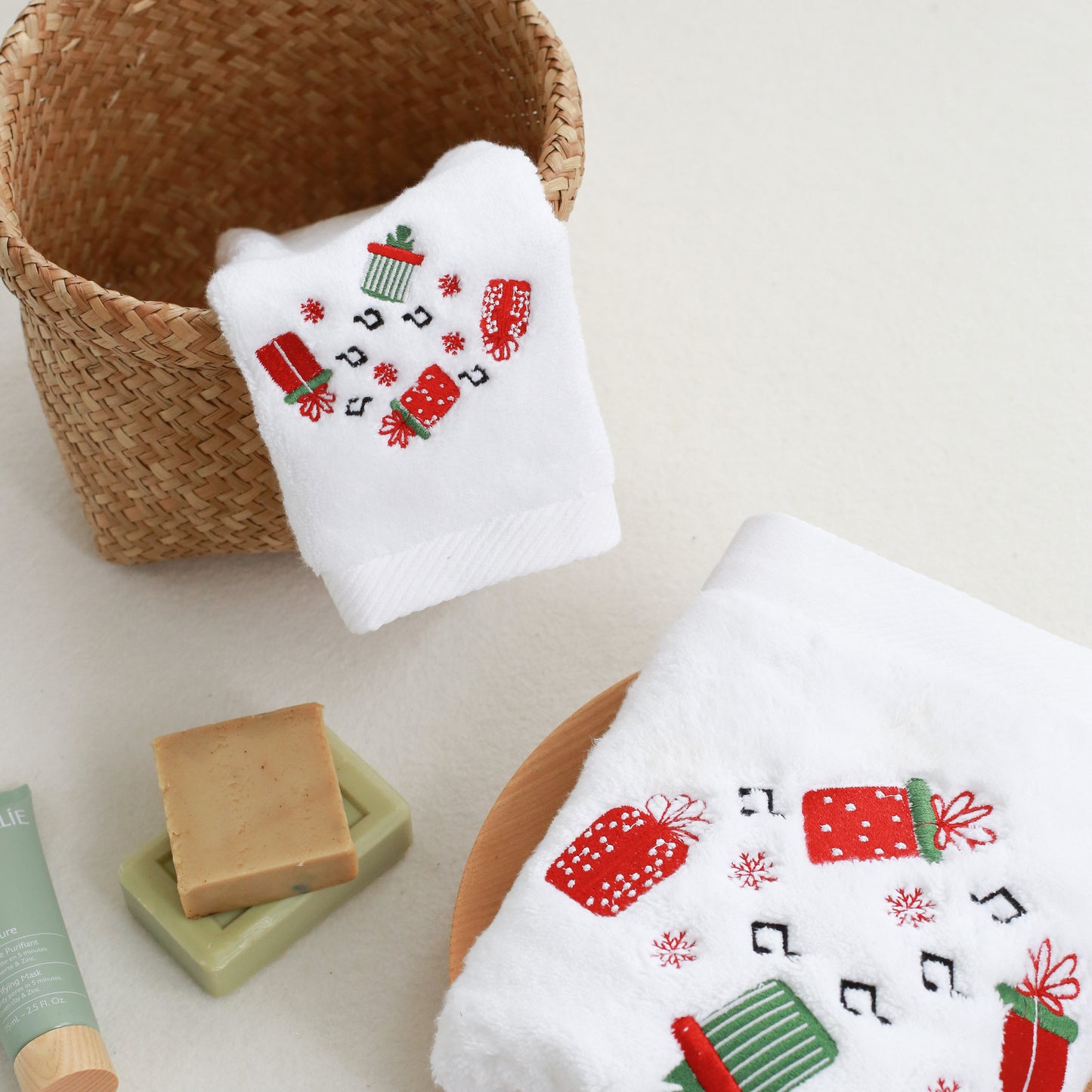 Christmas Gift Embroidery Hand Towel