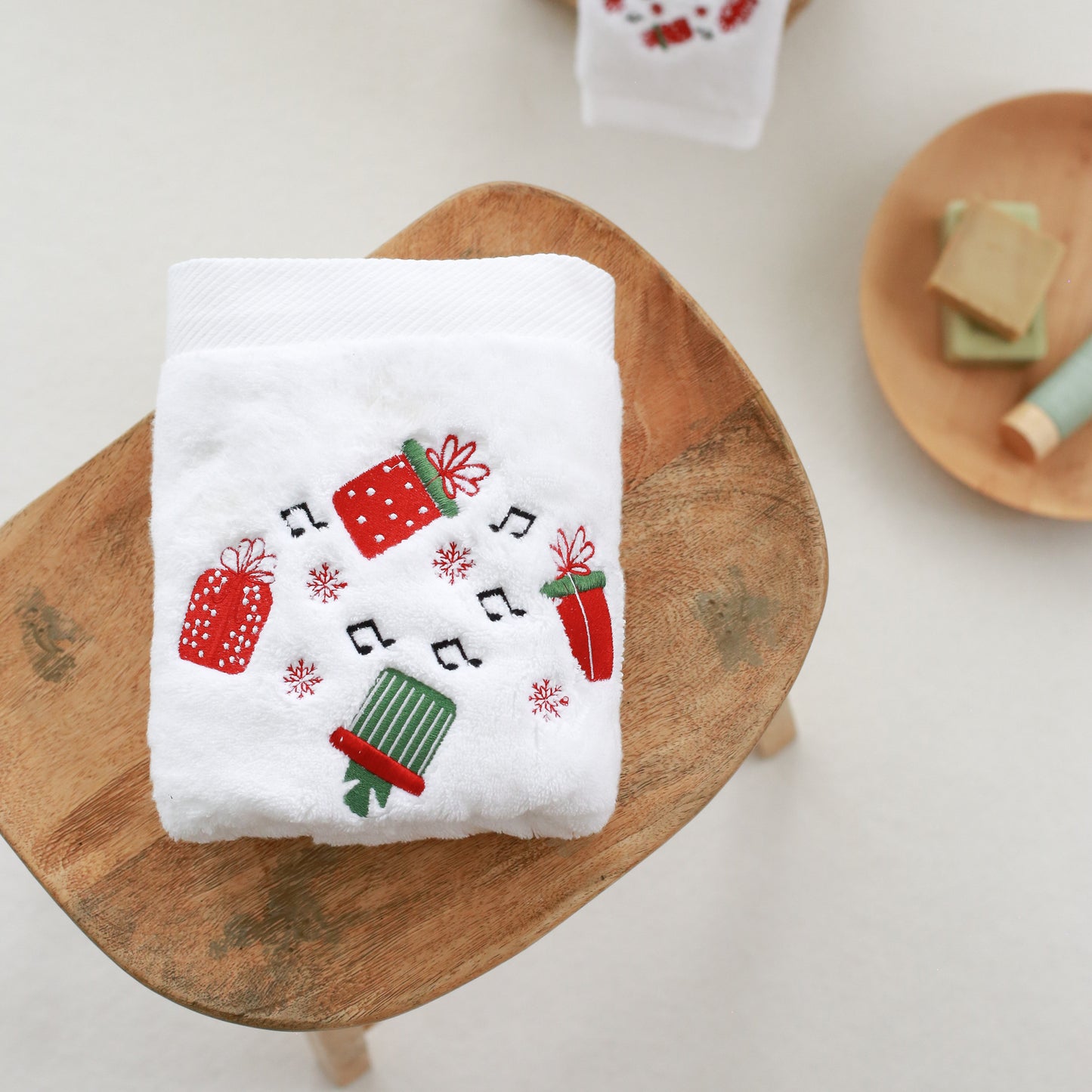 Christmas Gift Embroidery Face Towel