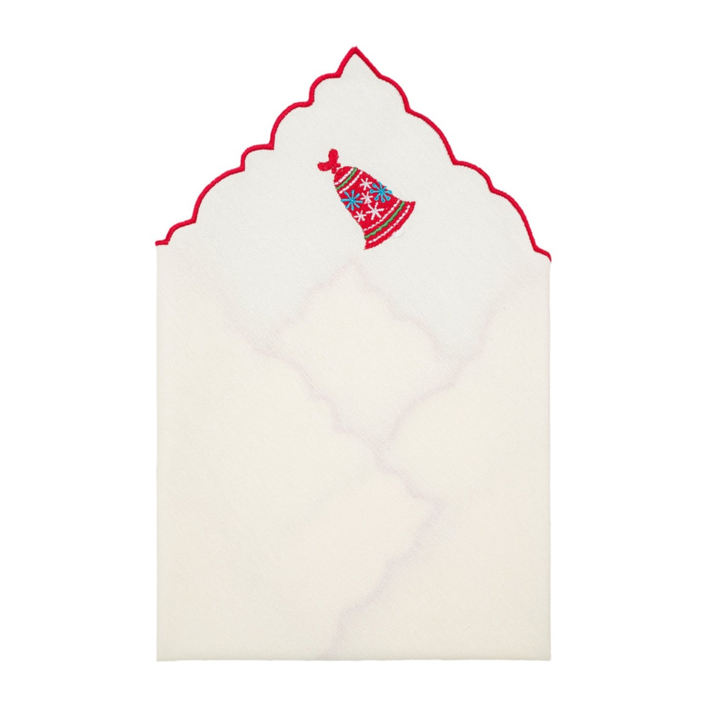 Set of 2 Christmas Bell Embroidery Cotton Napkin