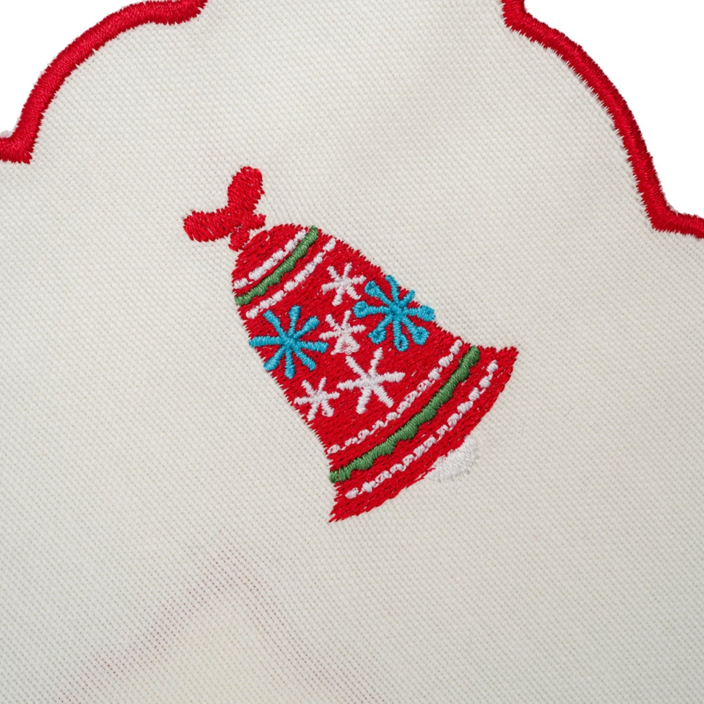 Set of 2 Christmas Bell Embroidery Cotton Napkin