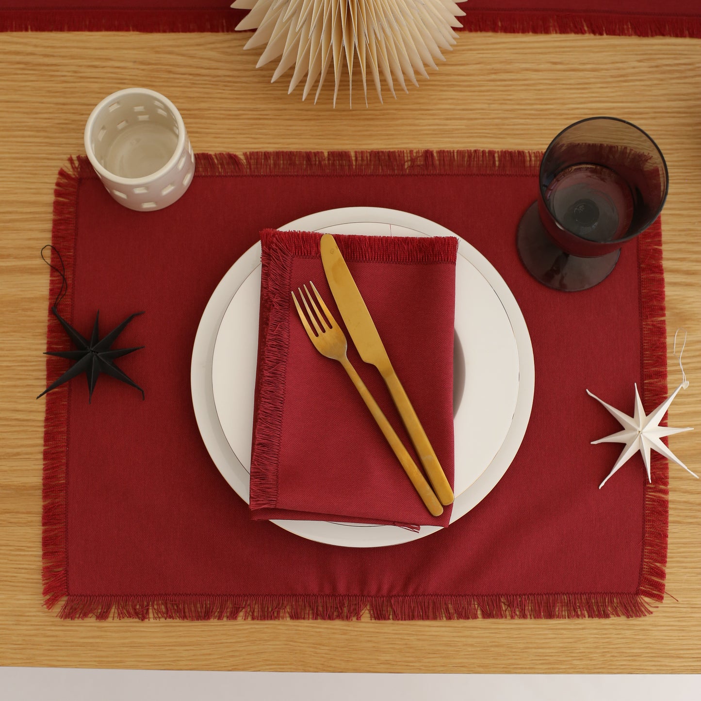 Burgundy Cotton Napkins (Set of 2)