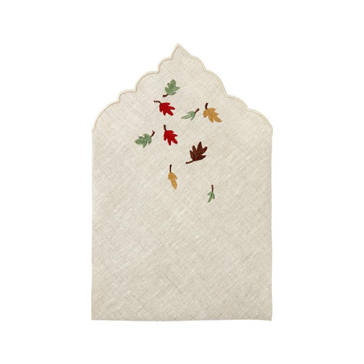 Spilled Leaves Embroidery Linen Napkin (Set of 2)