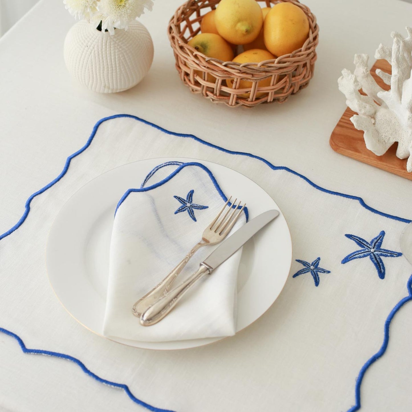 Starfish - Set of 4 Linen Napkin