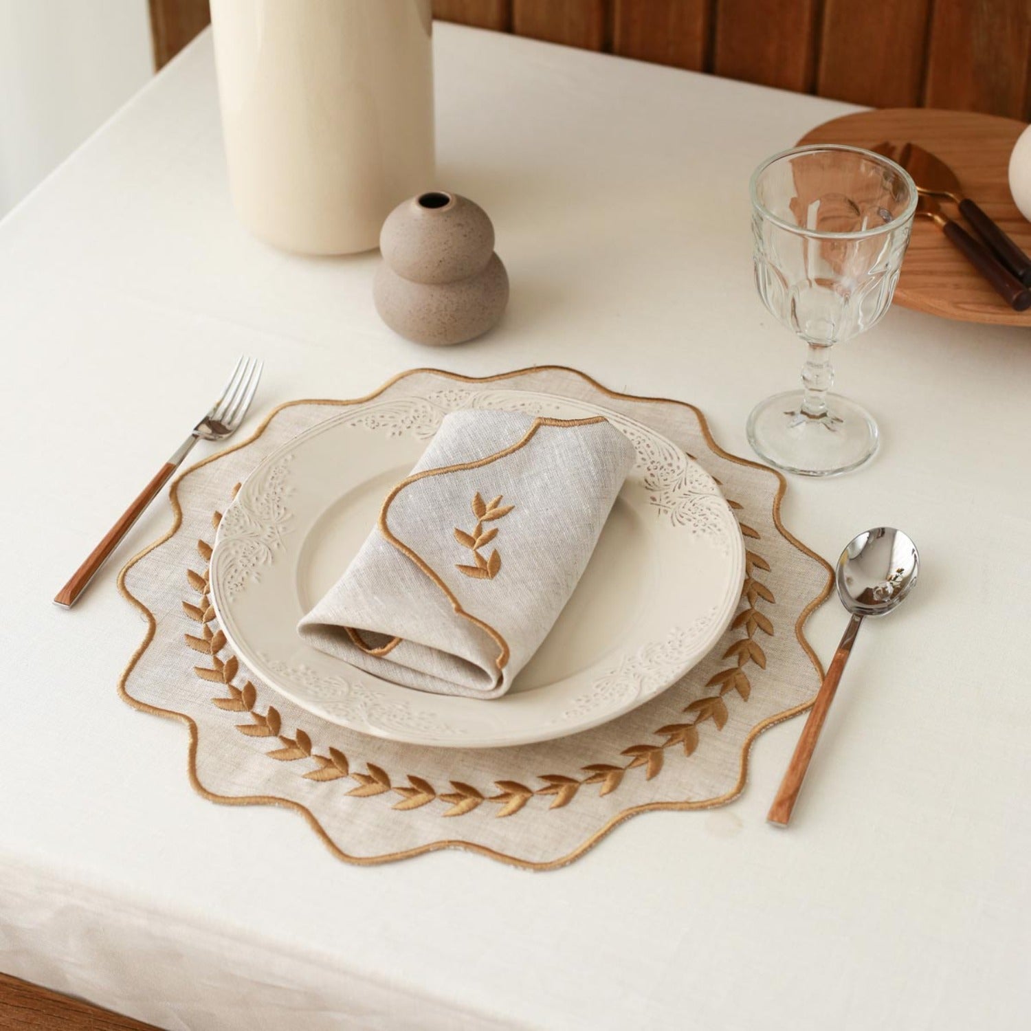 Round Linen Placemats, set of 2 deals