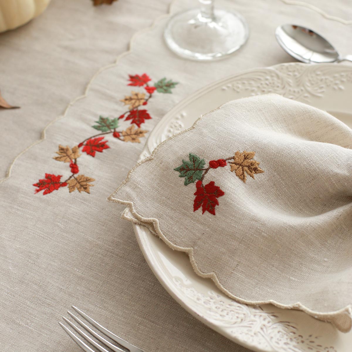 Autumn Leaves - Set of 4 Linen Placemat