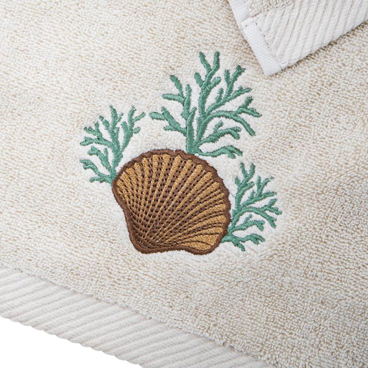 Seashell Embroidery Hand Towel