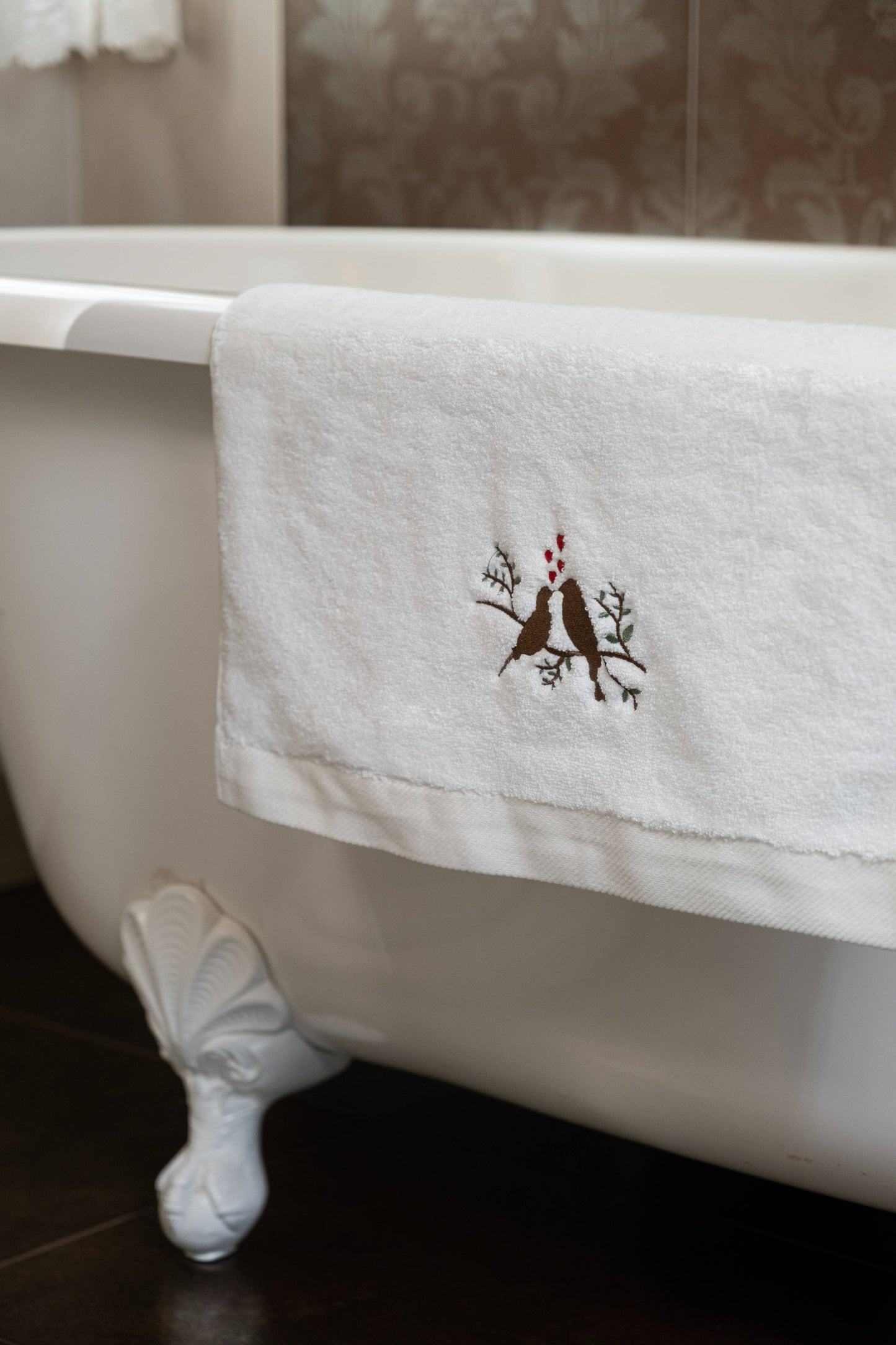 Lovebirds Embroidery Hand Towel