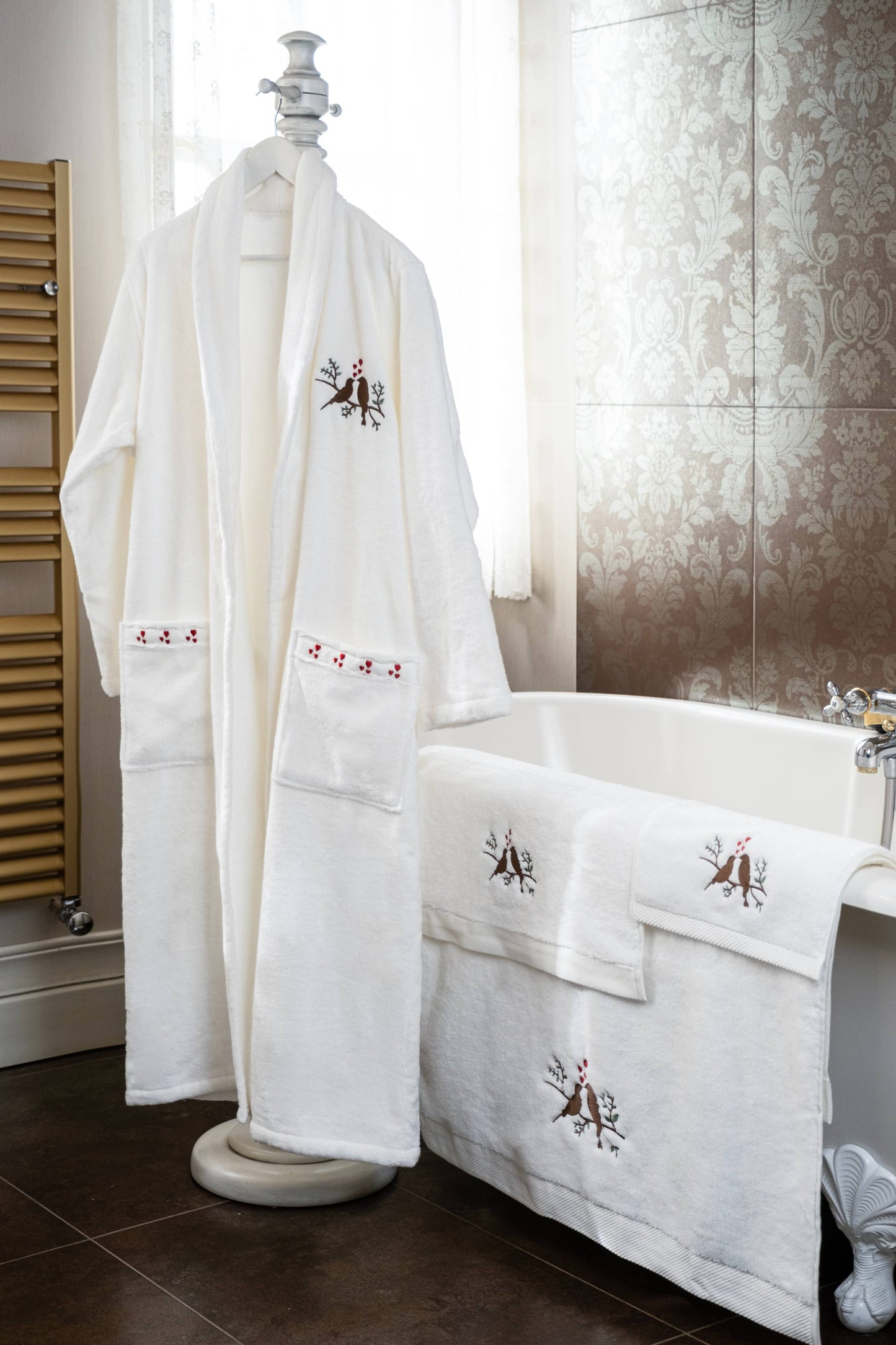 Lovebirds Embroidery Hand Towel