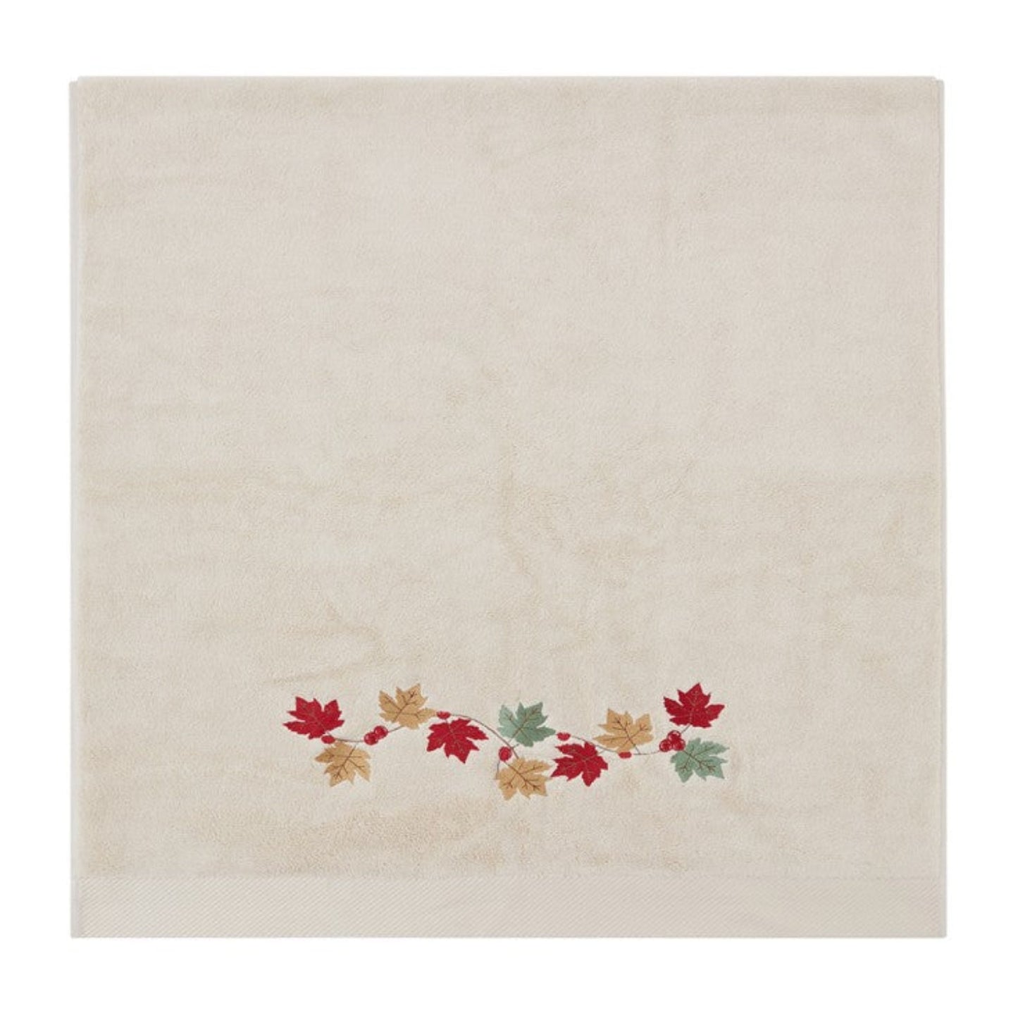 Leaves Embroidery Cotton Hand Towel