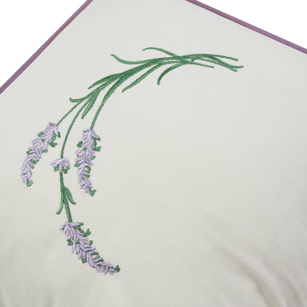  White Embroidery Pillowcases Lavender Flower Pillow