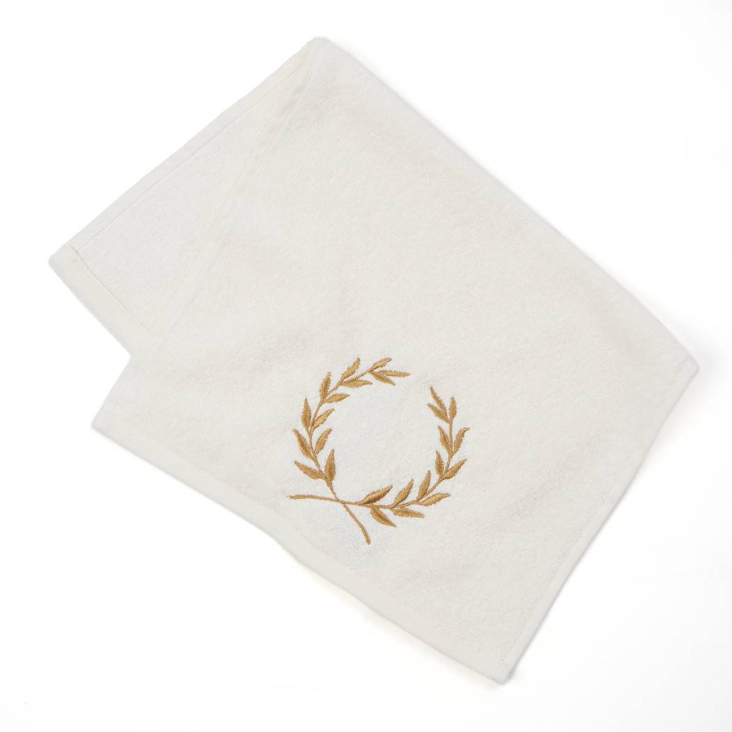 Golden Petals Embroidered Face Towel