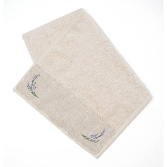 Lavender Embroidered Face Towel