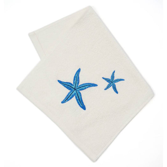 Starfish Embroidered Face Towel